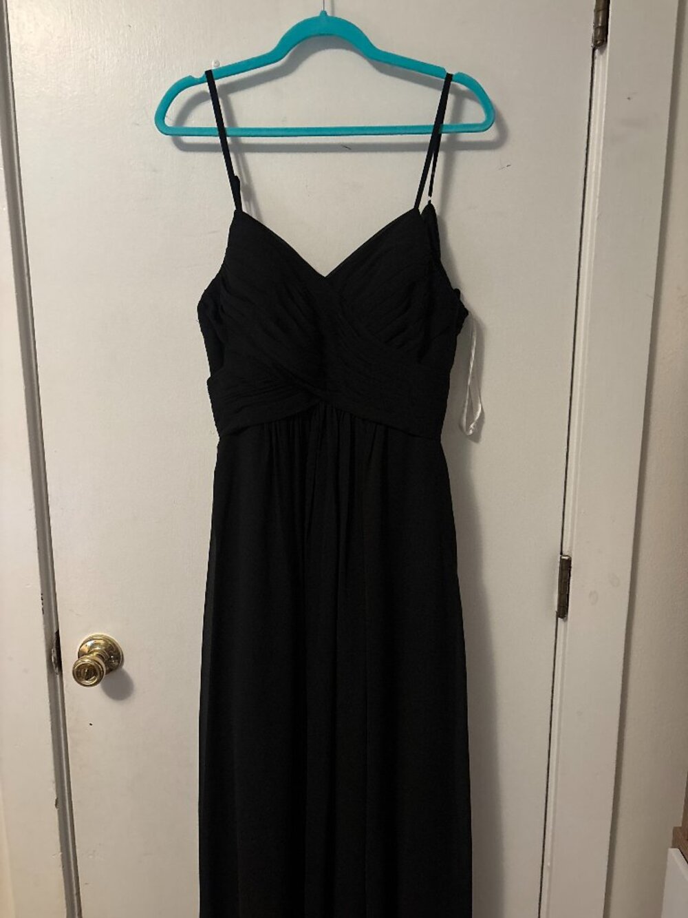 Azazie Black Ruched Bridesmaid Maxi Dress A8